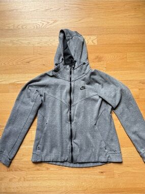Nike Heather Gray Hooded Full-Zip Sweatshirt L